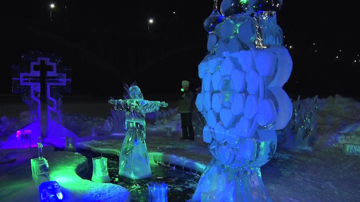 Russia: 'It's like being born again!' Epiphany ice bathing in Biysk and Vladivostok
